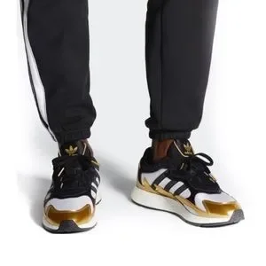 Adidas  Tresc J Running Shoes White/black/gold 9.5 adidas Tresc Run White Gold Metallic | eBay main image 4